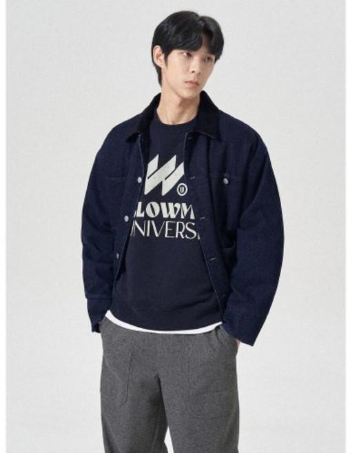 에잇세컨즈 남성 슈트/블레이저 재킷 코듀로이 카라 패디드 데님 264X39CP9R