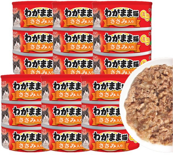 이나바 와가마마 네코 미니 고양이 참치캔, 18개, 60g, 닭가슴살