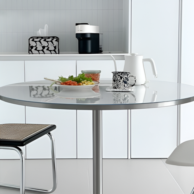 현대물산 원형 테이블 데스크 방수 식탁보 식탁 테이블 투명 매트, 80cm, 1개, 2mm