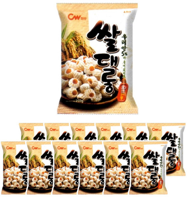 청우식품 쌀대롱 과자, 250g, 12개