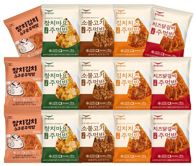 [도도나몰] 한우물 구운주먹밥 세트 구성, 15개, 100g