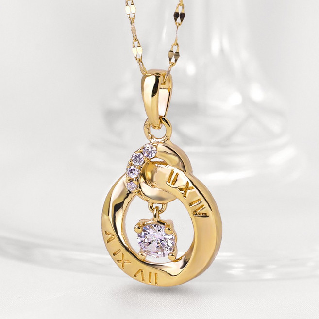 루이델라 14K 18K 여성 데일리 심플 큐빅 파사드 금 목걸이