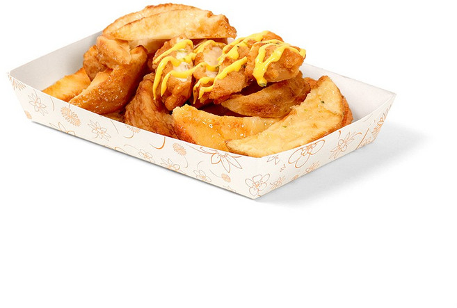 (DK) 일회용 떡포장 접시 DK-2-1호 사각 종이 용기 트레이, 1개, 1000개