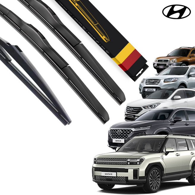 1+1+1 싼타페 CM DM TM MX5 전차종 호환 순정형 전면 후면 후방 뒷유리 와이퍼 하이브리드 세트, SW-싼타페SM(00-05)550+500, SRB751(12인치)싼타페SM-00-05.11