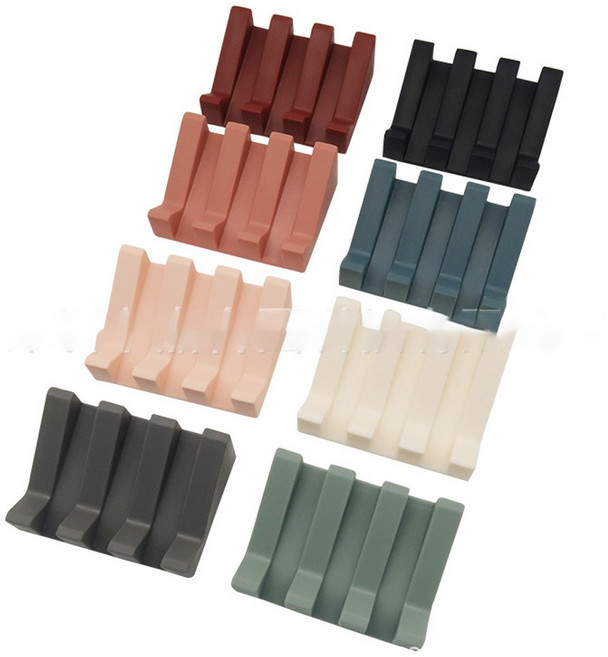 1+1 북유럽풍 고급 실리콘 비누받침대 비누거치대, 블랙2P