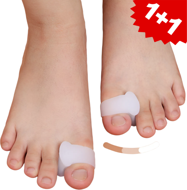 [1+1] 린델 실리콘 발가락 교정기 오른발 왼발 2SET(4P), 2개