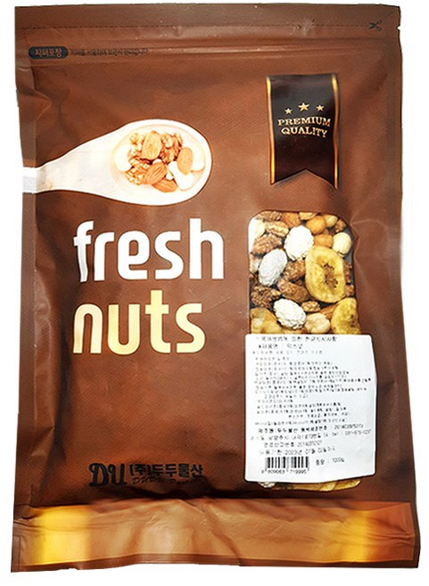 장수왕 두두 믹스넛 1kg /간식 안주 대용량 견과류 땅콩 아몬드 바나나칩, 1개
