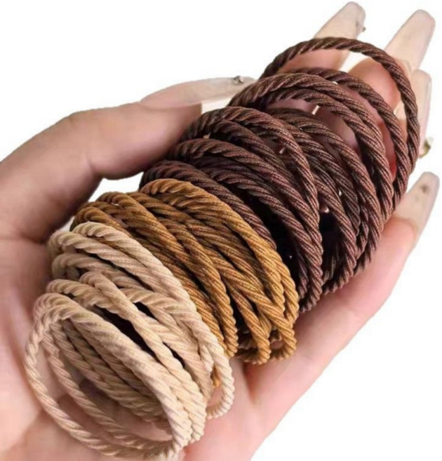 데일리킷 베이직 물결 검정 100P 튼튼한 고탄력헤어고무줄