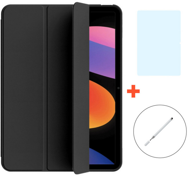 샤오미 레드미 패드 SE 스마트 커버 소프트 케이스, 블랙, 1개