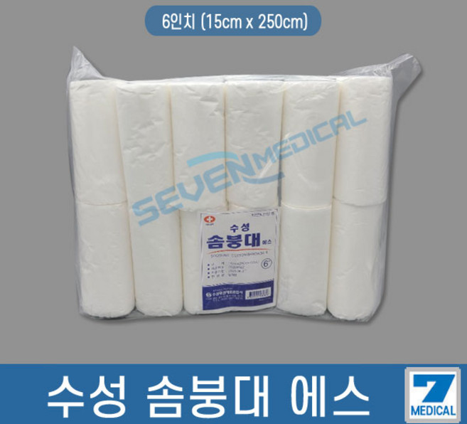 수성 솜붕대 6인치(15cm X 250cm) 12롤(1봉), 1개