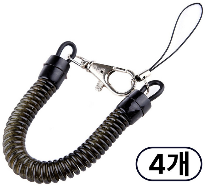 오셀르 세이프 스프링 스트랩 분실방지, 4개, 검정색