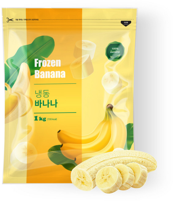 맥그로우앤마리 베트남 냉동 바나나 슬라이스, 1개, 1kg