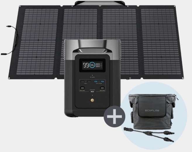 에코플로우 델타2 + 220W 양면 태양광 패널, 1개