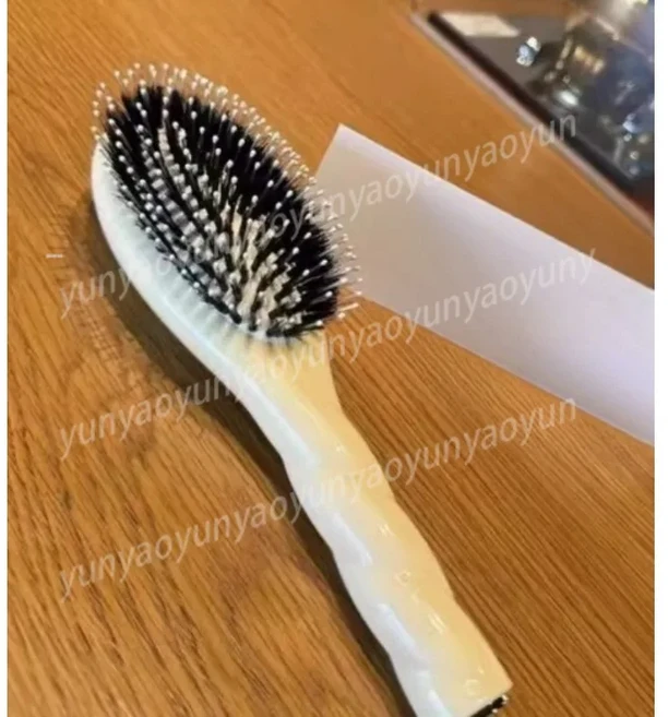 멧돼지털 헤어 브러쉬 에어 쿠션 빗 대형 헤어 케어 스타일링 도구 두피 마사지 엉킴 풀기, 03 ivory white