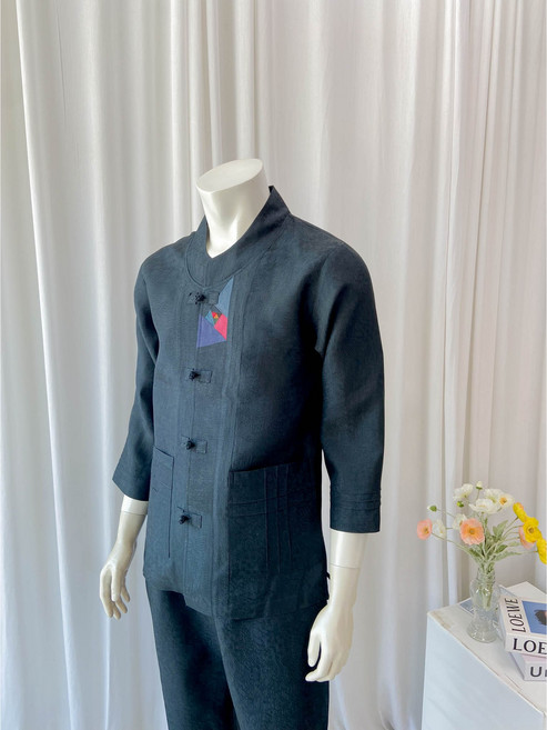 남성 여름 풍기인견 고급 천연염색 자카드 여름 개량한복 생활한복 시원한 남자 한벌세트