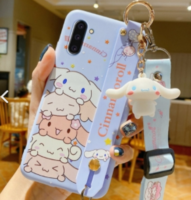 갤럭시 A24 케이스 키즈폰 시나모롤 핑거 스트랩 목걸이 키링