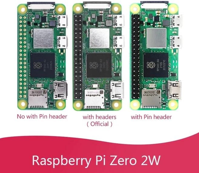 호환 라즈베리 파이 Zero 2W 1GHz 쿼드 코어 64비트 Arm Cortex-A53 CPU 512MB SDRAM BT BLEWiFi 0, 04 Single Board, 01 With header-official
