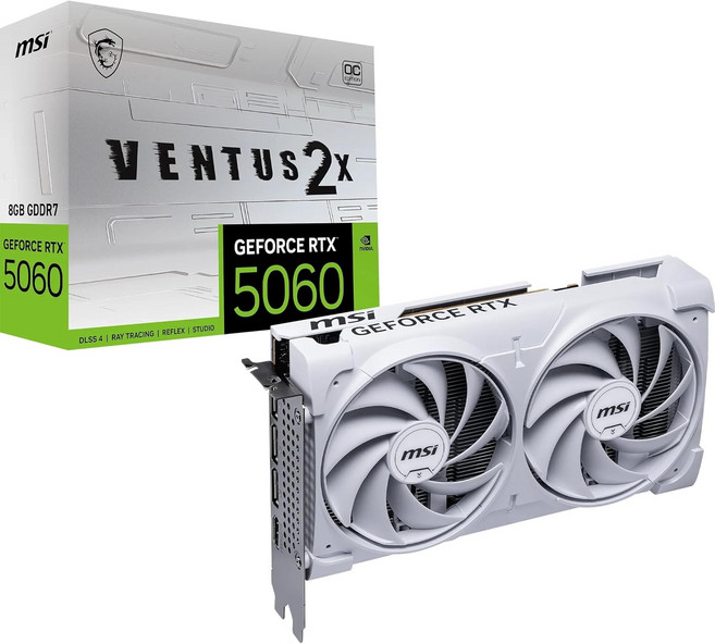 MSI GeForce RTX 5060 8G VENTUS 2X OC 그래픽 카드 - GPU 8GB GDDR728Gbps128비트 PCIe 5.0 듀얼 팬 열 설계TORX 2개