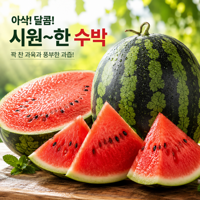 [땡잡았다] 땡마켓 산지직송 가정용 수박 고당도 실속형, 1개, 8kg