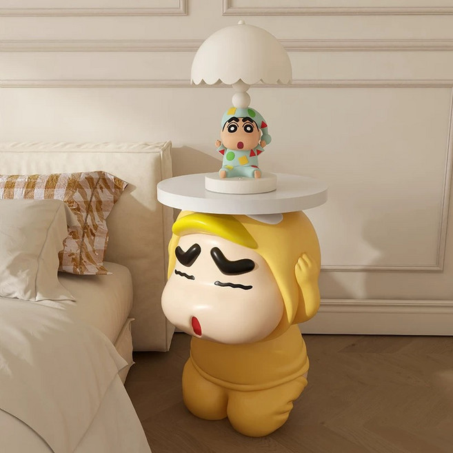 짱구테이블 협탁 사이드 거실 트레이 사이드테이블 캐릭터 맹구, B.사이드테이블+잠옷짱구램프