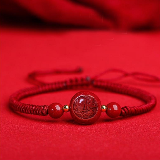 뚱보 12지신 경면주사 수호팔찌