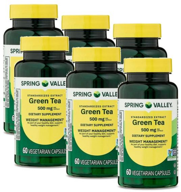 스프링밸리 녹차 추출물 500mg 캡슐 Spring Valley Green Tea Extract, 6개