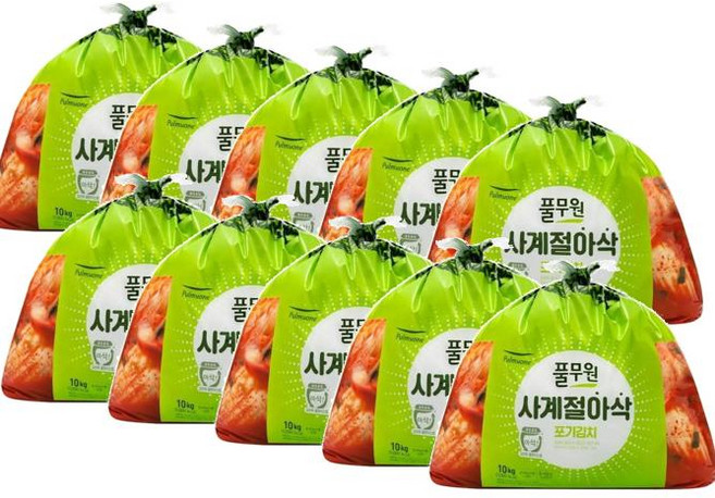 풀무원 사계절 아삭 포기김치, 10개, 10kg