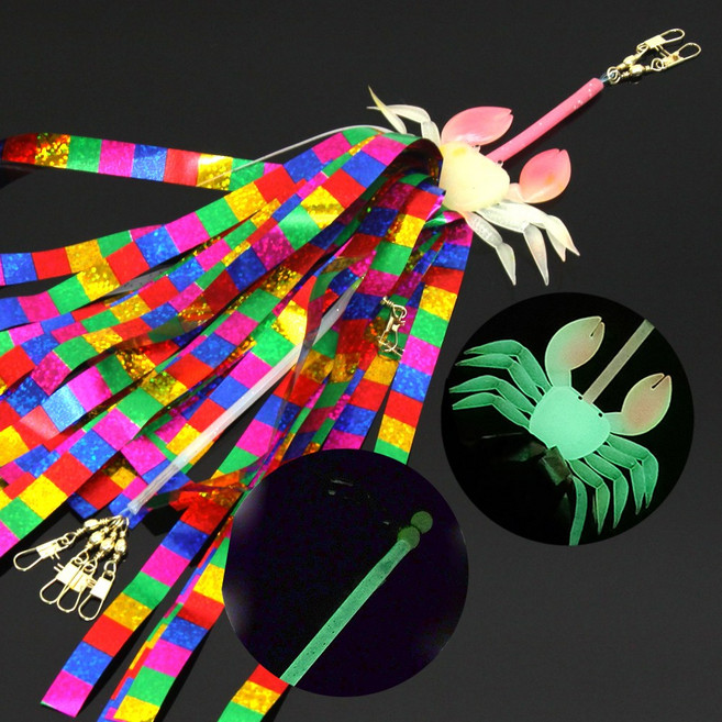 트리플 색동스커트 문어게채비 선상 대왕문어 피문도 돌문어 채비, 5개, 1개입