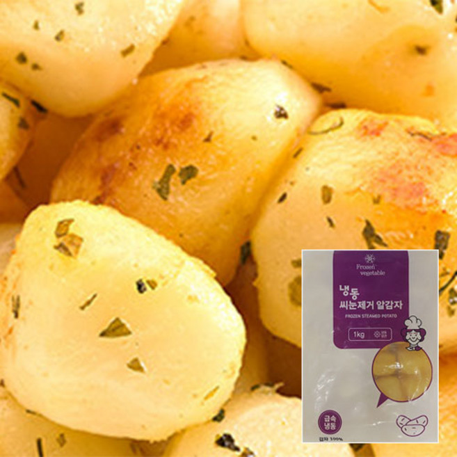 농우 냉동 알감자 1kg 휴게소 버터구이 감자 씨눈 제거 통감자 대용량, 교동 실온 프리미엄 순살 감자탕 500g, 1개