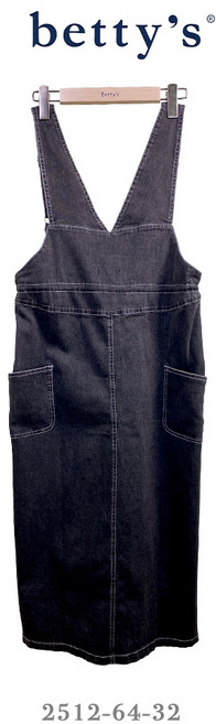 betty's 貝蒂思 大口袋牛仔吊帶裙 (共二色), 水洗黑,M