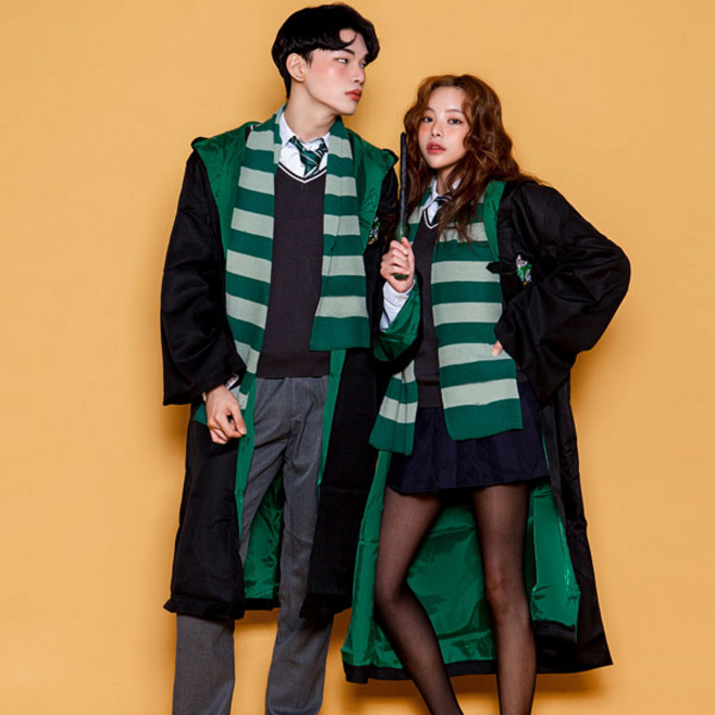 반티고고 졸업사진 할로윈 그린 마법사 세트(머플러+지팡이+망토)