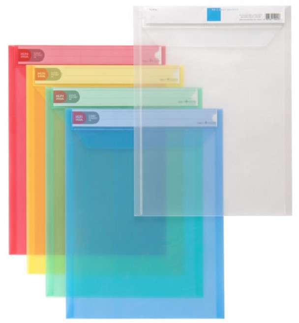 미령문구 인덱스 포켓파일 세로형 F492B-7 투명10개입 1세트, 1팩