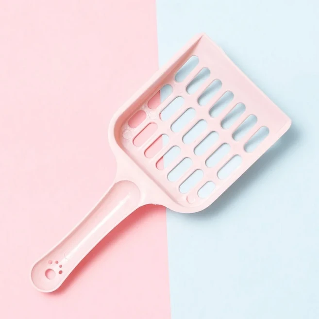 신제품 애완동물 배변삽 캔디 컬러 고급스러운 디자인 가로형 손잡이 고양이 화장실 수거 청소 용품