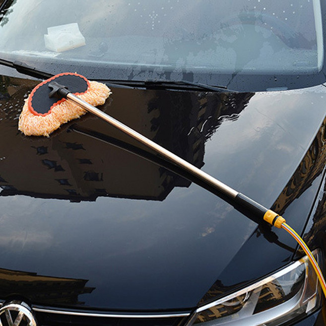 에코벨 물나오는 세차봉걸레/브러쉬 세차 밀대 타월 타올 솔, 물나오는 세차봉걸레 그레이