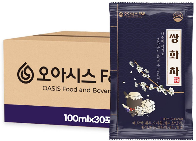 오아시스 쌍화차, 1박스, 30개입, 100ml