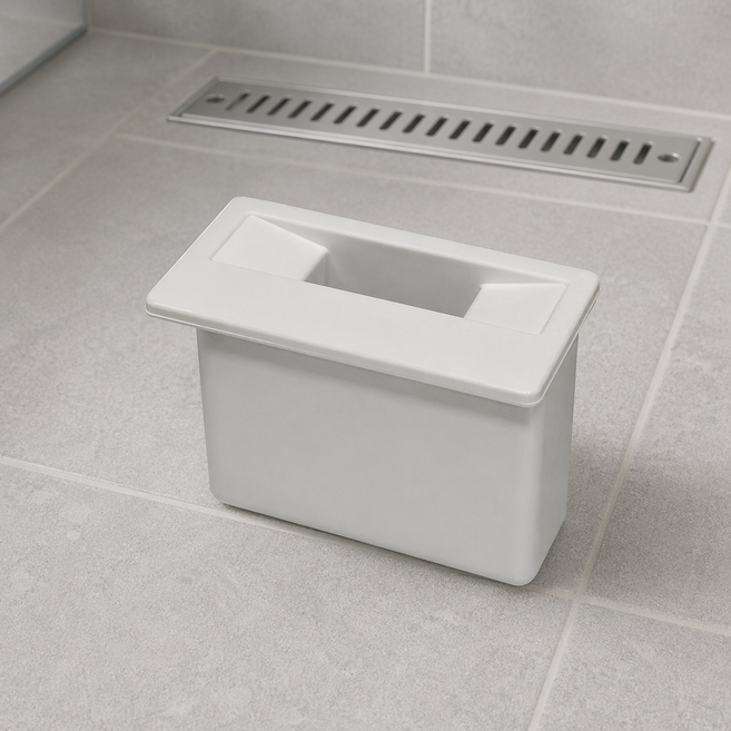 아르비엔트 트렌치 사각 봉수 직시각형 하수구 트랩 샤워실 화장실 배수구, 화이트