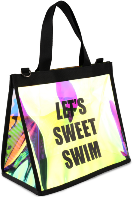 스윗스윔 사각 홀로그램 메쉬 가방 ver2, 블랙