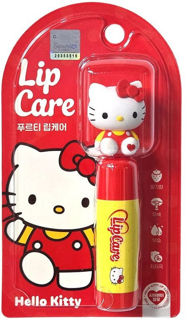 산리오 바세린 헬로키티 피규어 립케어 푸르티 (딸기향) 4.5g, 본상품