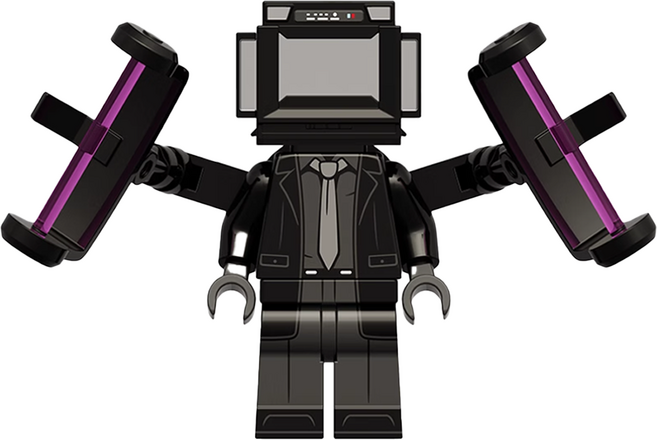 로앤제이 스키비디 토일렛 미니 블록 호환 블럭 그래비티 타이탄 TV맨, R3201-04 그래비티 타이탄 TV맨, 1개