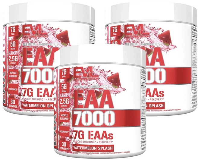 EVLUTIONNUTRITION EAA 7000 필수아미노산 워터멜론 스플래쉬 맛, 3개, 282g - 쿠팡