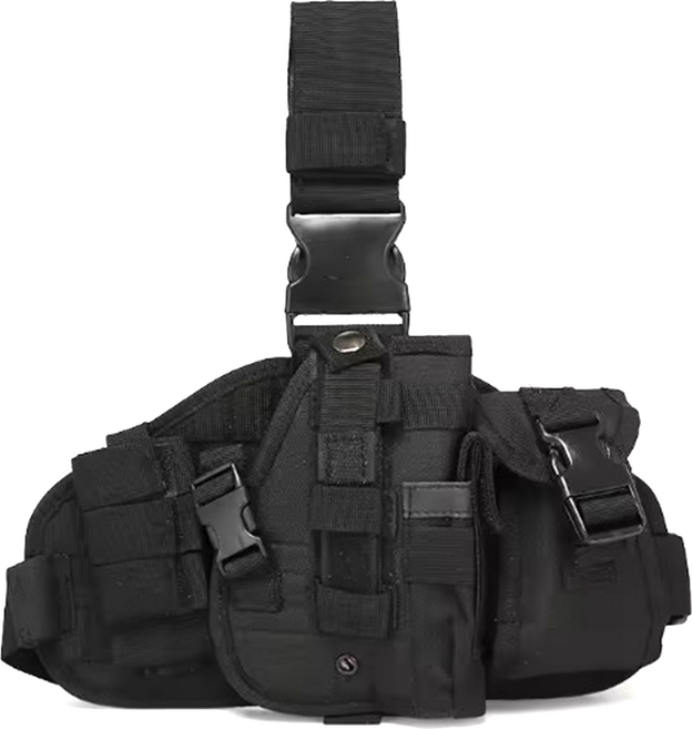 알케이브 권총집 홀스터 핸드건케이스 허벅지 탄창 서바이벌 밀리터리 전술, 1개, 블랙