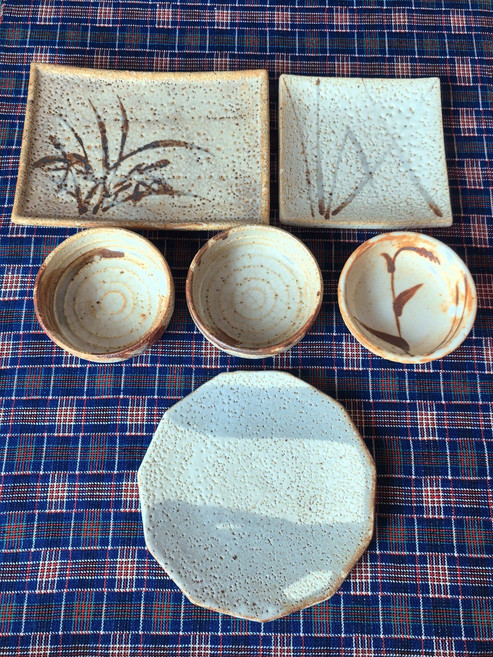 志野燒手作茶具 白釉竹葉紋, 商品主圖, 1個