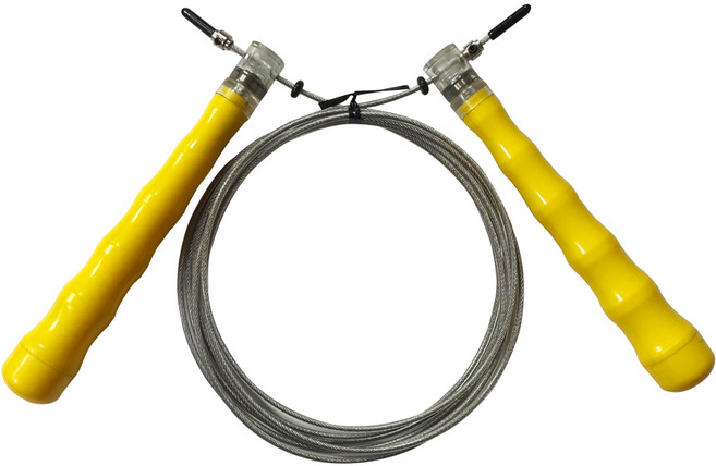 나리아오피스 컬러 와이어 줄넘기 다이어트 복싱 크로스핏 베어링 국내생산, 노랑