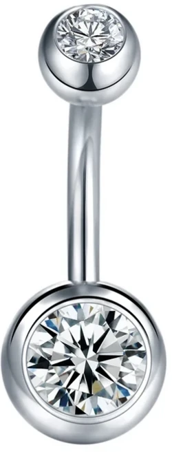 배꼽 Nombril 피어싱 수술용 스틸 이어 링 CZ 바디 쥬얼리 여성용 14G 1 개, 04 Style3, 01 14G 1.6x10x5x8mm, 1
