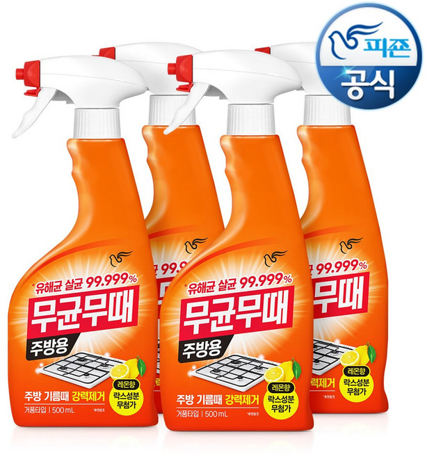 무균무때 주방용 세정제, 500ml, 4개