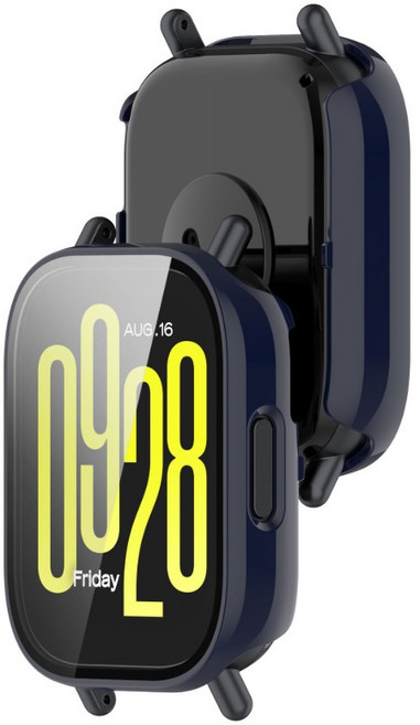 모사요 샤오미 레드미 워치 5 액티브 라이트 풀커버 PC 케이스, 블루, 1개