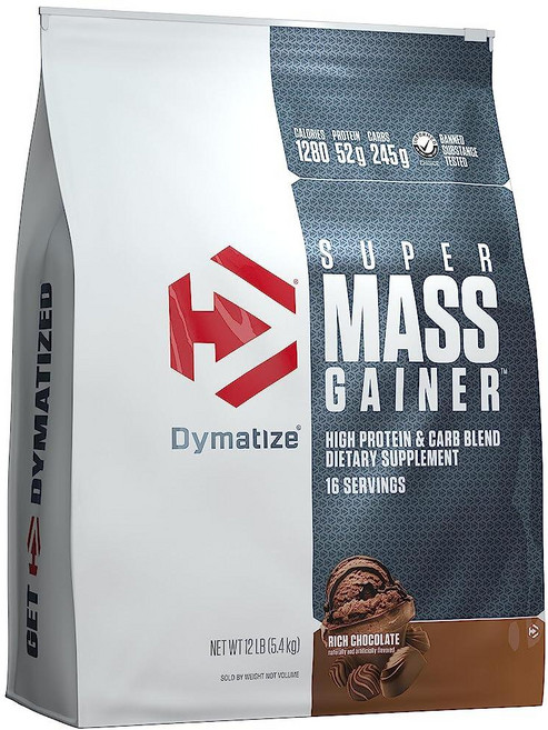 Dymatize 슈퍼 메스 게이너 프로틴 파우더 리치 초콜릿 5.4kg, 1개