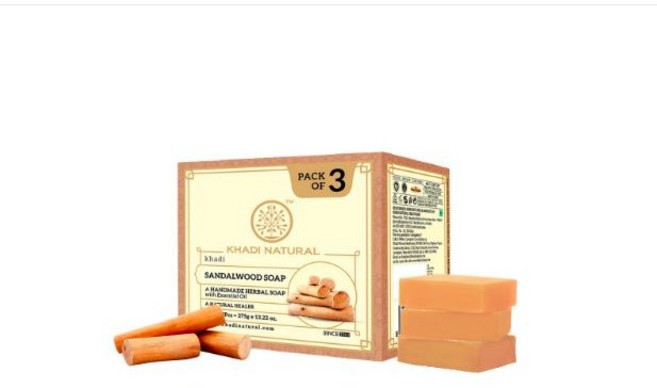 Khadi Natural Sandalwood Soap | Bathing Bar with Essential Oils | Calms and Nourishes Skin | For Smo, 1개입, 125g