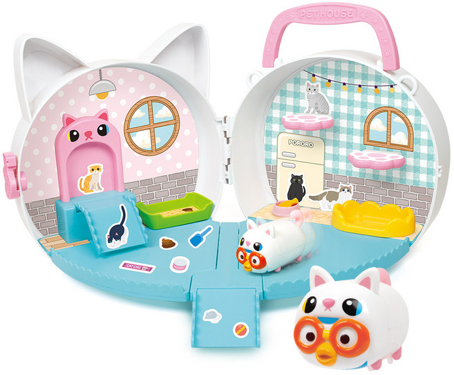 뽀로로펫하우스 강아지 고양이 / 강아지 고양이가 움직여요 리얼소품, 뽀로로펫하우스 고양이, 1개