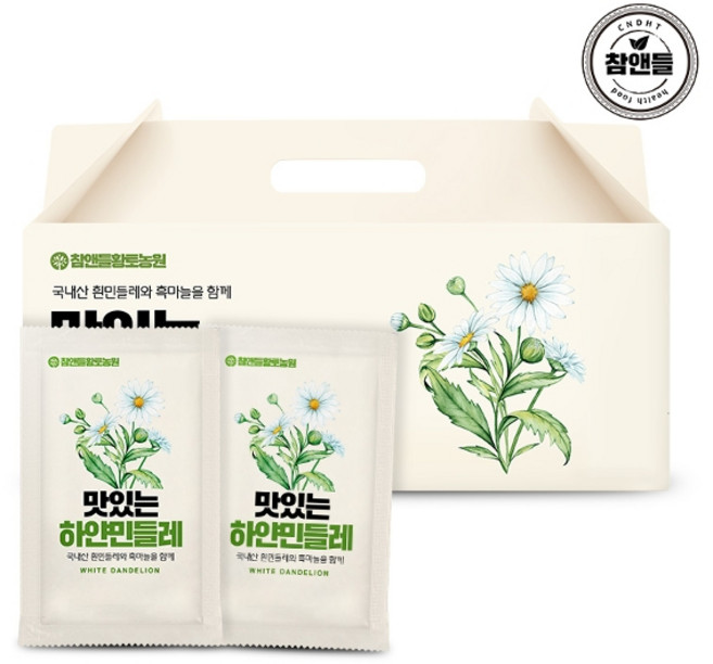 참앤들황토농원 맛있는 하얀민들레즙 30포 1박스, 2.7L